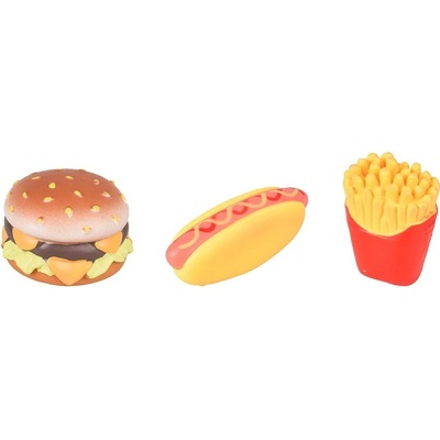 Karlie-Flamingo Hračka latex Wynona hamburger hot dog hranolky 6 x 6 x 3,5 cm mix druhů