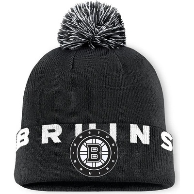 Fanatics pánská zimní čepice Boston Bruins Fundamental High Stick Cuffed Knit Hat with Pom Black