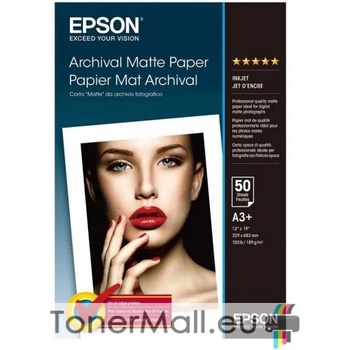 Epson Фотохартия EPSON C13S041340 Archival Matte Paper, A3+, 192 g/m2, 50 sheets