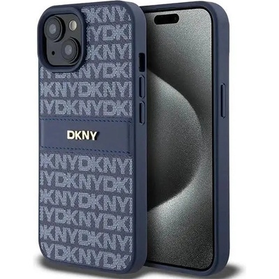 DKNY Кейс DKNY Leather Mono Stripe & Metal Logo за iPhone 15 / 14 / 13, син (3666339260811)