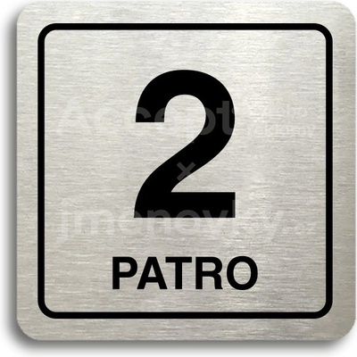 ACCEPT Piktogram 2 patro - stříbrná tabulka - černý tisk