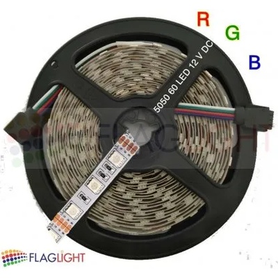 12V LED Лента Многоцветна 5050 - 60 SMD/м RGB, 12V, 9-12 W/m, IP20, ролка 5м►3.29 лв/м (0512 RGB)