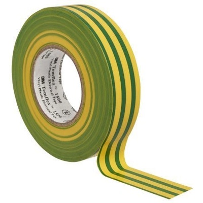3M Temflex 1500 Електроизолационна лента, 19 мм x 20 м, зелено-жълт (7000062295)