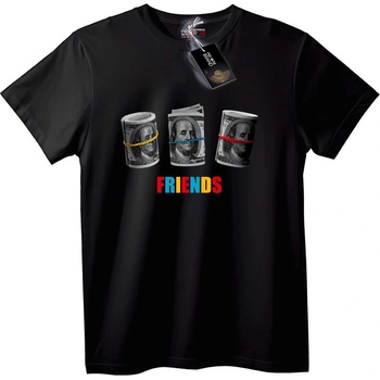 NOONEBRAND Тениска Пари Приятели - 2XL, Black