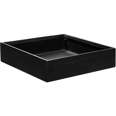 Pottery Pots květináč čtvercový Jack XS Black Natural Fiberstone 30 x 30 x 9 cm