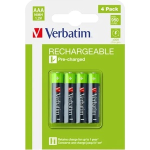 Verbatim Батерия, Verbatim RECHARGEABLE BATTERY AAA 4 PACK / HR03 (49514)