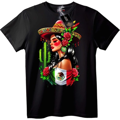 NOONEBRAND Тениска Мексикански патриотизъм - 5XL, Black