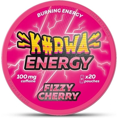 Kurwa Energy kofeinové sáčky fizzy cherry 100 mg 20 sáčků – Zboží Dáma