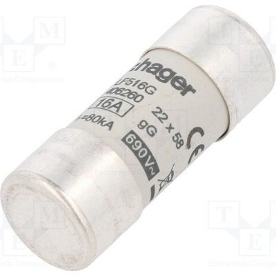 HAGER LF516G Pojistka: tavná; gG; 16A; 690VAC; kulatý,průmyslová; 22x58mm