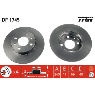 Brzdový kotouč TRW DF1745