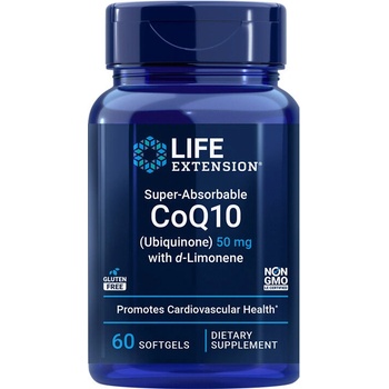 Life Extension Коензим Q10 (убиквинон) 50 mg + d-Лимонен 60 софтгел капсули | Life Extension (01949 LE)