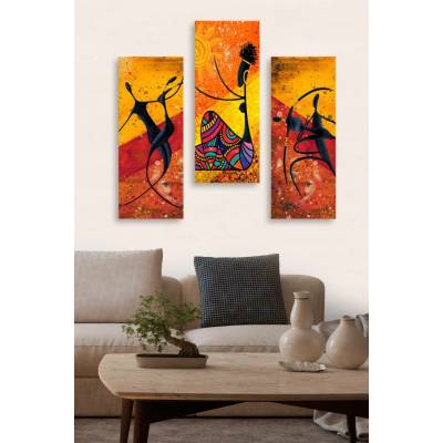 ASIR Obraz na MDF 3ks TANČIT, ŽIT I BOJOVAT 20 x 50 cm