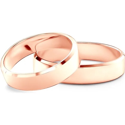 SAVICKI Сватбени халки: розово злато, скосени. 5 мм