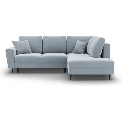 Cosmopolitan Design Светлосин кадифен разтегателен ъглов диван с място за съхранение (десен ъгъл/L форма) Kyoto - Cosmopolitan Design (COS_RCF_L_2_F1_KYOTO3)