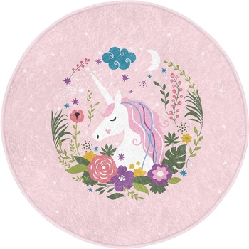 Mila Home Розов детски килим ø 100 cm Comfort - Mila Home (HKG-HaliRound-Comfort-4348p-100x100)