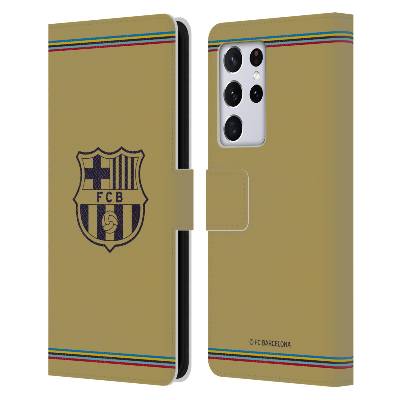 Pouzdro na mobil Samsung Galaxy S21 ULTRA 5G - HEAD CASE - FC Barcelona - 22/23 Venkovní dres béžová (Otevírací obal, kryt na mobil Samsung Galaxy S21 ULTRA 5G - Fotbalový klub FC BARCELONA hosté 2022