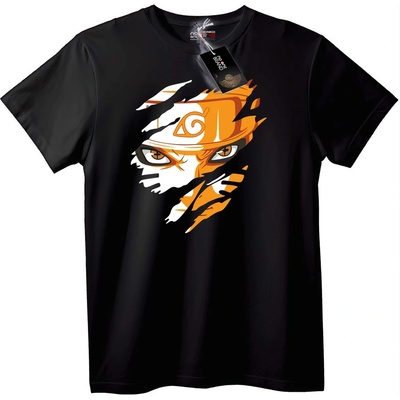 NOONEBRAND Тениска Naruto Разкъсано Лице - L, Black