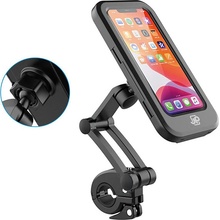 AppleMix JP / držiak na bicykel pre Apple iPhone - vodotesné + nastaviteľné rameno - čierne