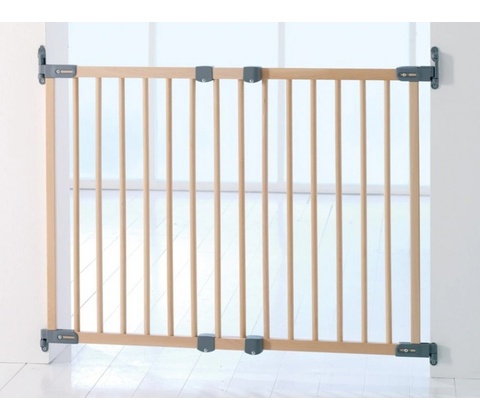 BabyDan Flexi Fit NEW zábrana dřevo Buk/stříbrná 69-106 cm