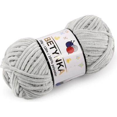 Pletací žinylková příze Betynka 100 g Varianta: 7 (325) šedá nejsvětlejší, Balení: 1 ks 59481/152966/275083
