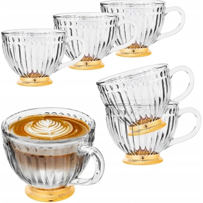 Design Skleněné šálky na zlaté nožičce Altom Lily Sada 6 x 430 ml