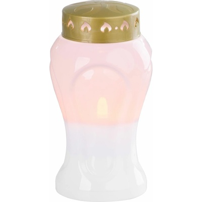 Kahanec MagicHome TG-26, s LED sviečkou, na hrob, biely, 10x17 cm, (súčasť balenia 2xAA)