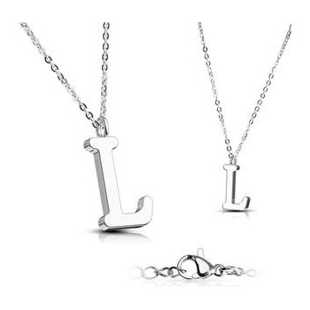 Šperky4U Ocelový řetízek s přívěškem iniciála OPD0096-L