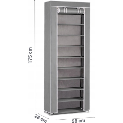 Massido 58x28x175cm MS-802 sivý