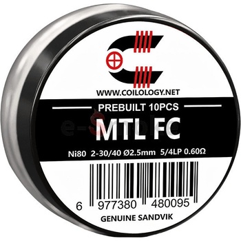 Coilology 10 ks MTL Fused Clapton Ni80 špirálky 0,6 ohm