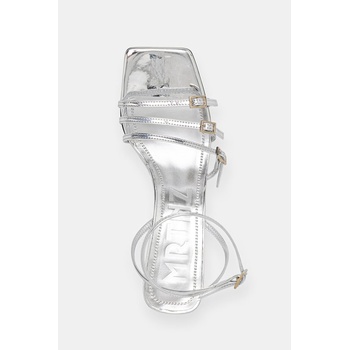 Souliers Martinez сандали със скосена пларформа кожени EDEN (EDEN.SILVER)