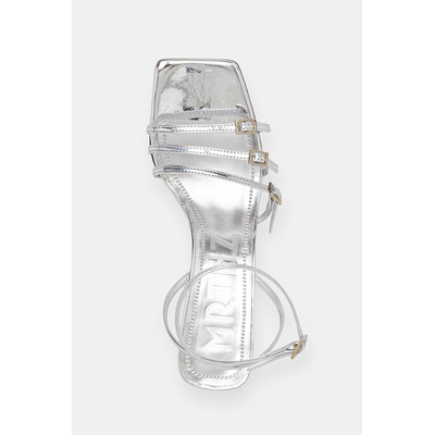 Souliers Martinez сандали със скосена пларформа кожени EDEN (EDEN.SILVER)