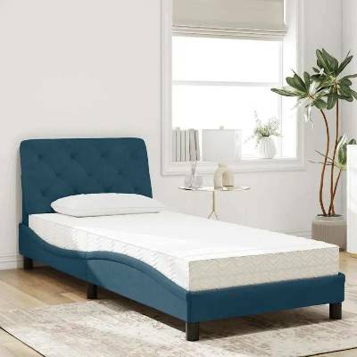 vidaXL 11461.3208626 Postel s matrací modrá samet