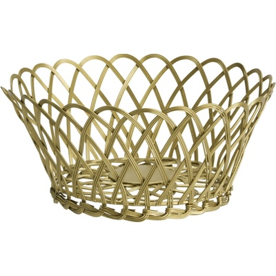MADAM STOLTZ Kovový košík Antique Brass 20 cm