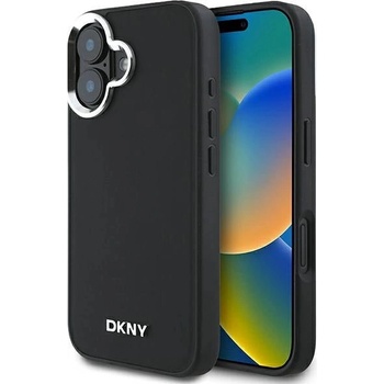 DKNY Калъф DKNY Plain Silver Logo MagSafe за iPhone 16 - черен (3666339333225)