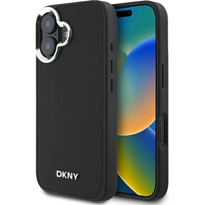 DKNY Калъф DKNY Plain Silver Logo MagSafe за iPhone 16 - черен (3666339333225)