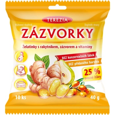 TEREZIA ZÁZVORKY želatinky s rakytníkem zázvorem a vit 40 g