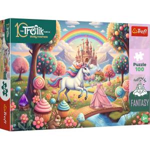 Trefl Пъзел Trefl от 100 части - Еднорог в Страната на бонбоните (16574) - ozone