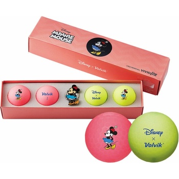 Volvik Vivid Lite Disney Characters 4 Pack Golf Balls Minnie Mouse Plus Ball Marker