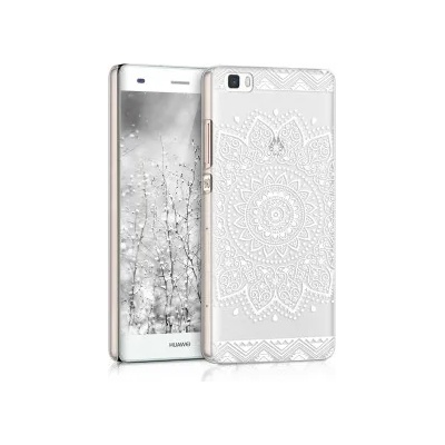 kwmobile Прозрачен калъф с дизайн ориенталско цвете за Huawei P8 Lite - бял