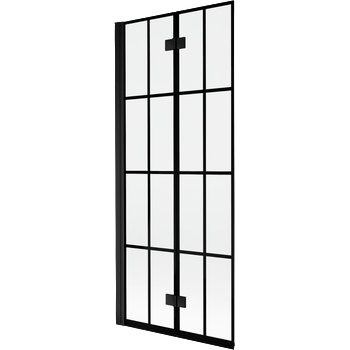 Mexen Mist параван за баня 2-крилен ляв 80 x 150 cm, черна решетка, черен - 8A9-080-002-70-77-L (8A9-080-002-70-77-L)