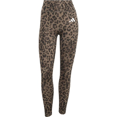 Dámske legíny adidas OPTIME ESSENTIALS AOP 7/8 HnedáTmavo siváBiela