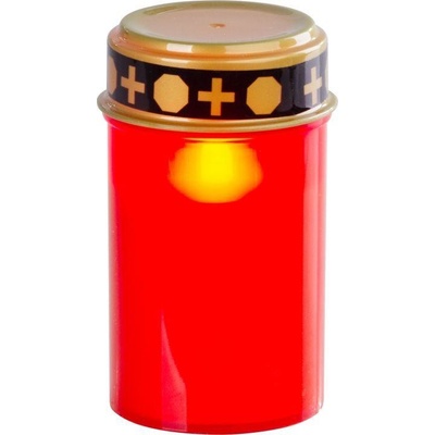 Kahanec MagicHome, s LED sviečkou, na hrob, červený, 12 cm, (súčasť balenia 2xAA)