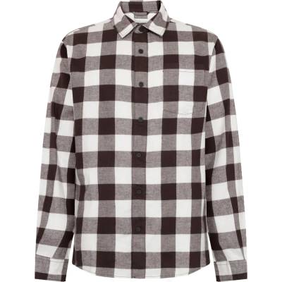 KnowledgeCotton Apparel Мъжка риза с копчета KnowledgeCotton Apparel Regular Fit Checkered Flannel Shirt - Brown Check (033-2927-0211)
