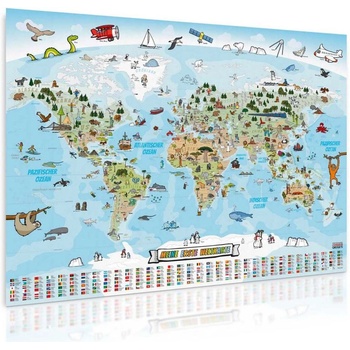 Detská vzdelávacia mapa sveta 140 x 100 cm nemecký jazyk