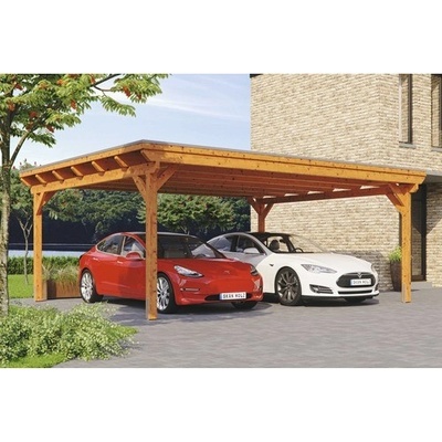 Konsta Přístřešek na auto dvojitý 618 x 500 cm dub světlý