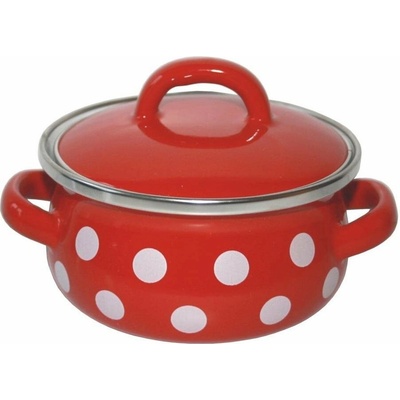 Metalac Kastrol Červený puntík Elegant s poklicí 12 cm 0,8 l MAT12533