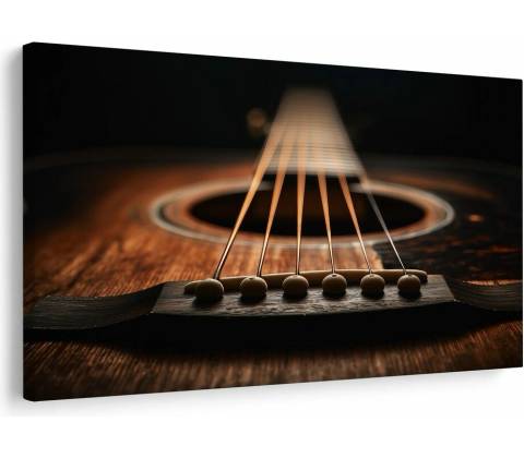 Obraz akustická gitara v detaile