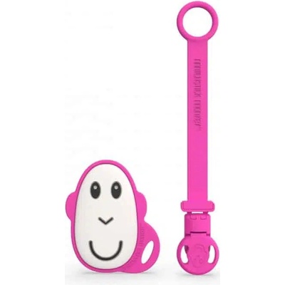 Matchstick Monkey set klipu a hryzátka pre prvé zúbky pink 1×1