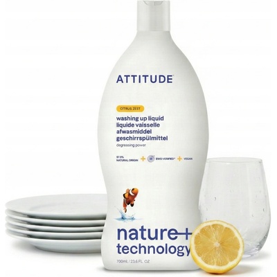 Attitude prostriedok na umývanie riadu s vôňou citrónovej kôry 700 ml