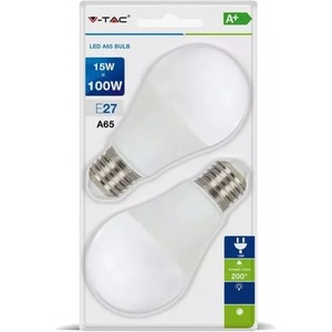 V-TAC A65 E27 15W 6400K 2x (7302)